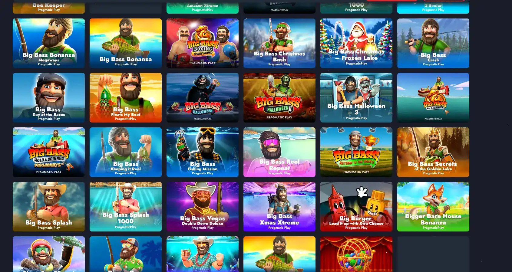 Интерфейс казино Бонс с игровыми автоматами